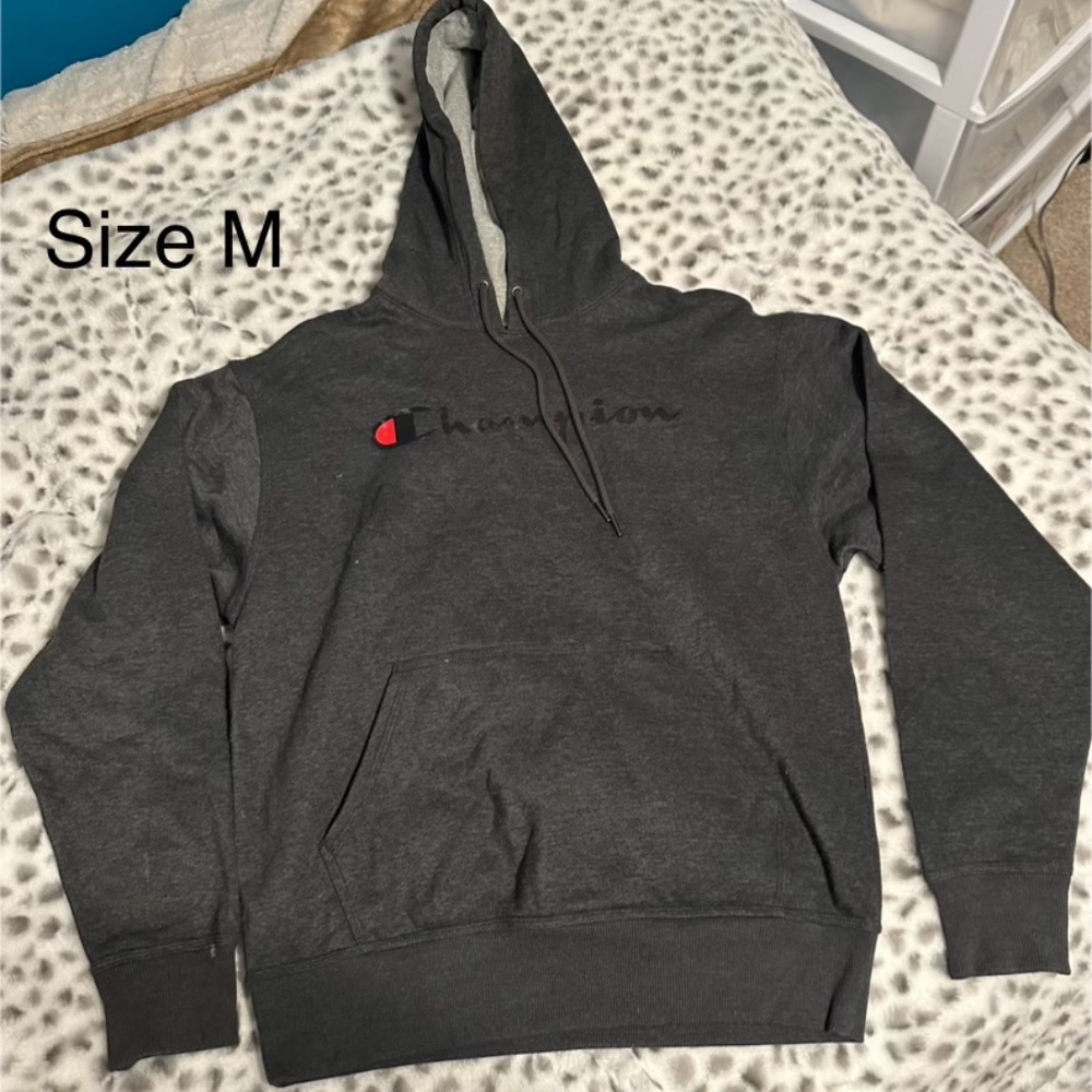 Oversized Champion Hoodie, Size Medium, Dark grey